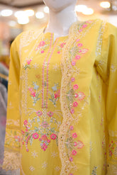 3-PC Stitcehd Print & Embroidered Sadabahar With Plazo Trouser | P-16
